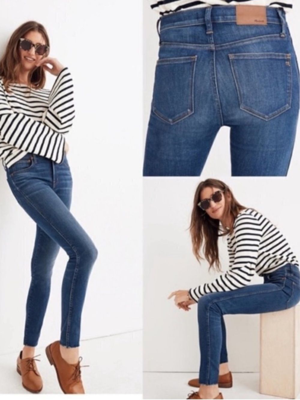 Madewell 10” High Riser Skinny Skinny Jeans Raw Hem 1% Stretch Denim Size 29